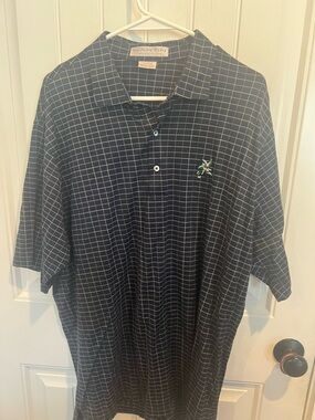 Martin Navy Grid Short-Sleeve Polo Shirt XL Laurel Valley Golf Club NWOT